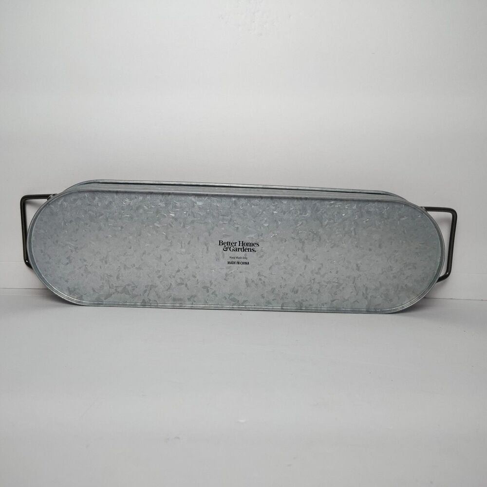 Better Homes And Gardens Galvanized Oval Farmhouse Metal Planter Tub Tray - Picture 3 of 10